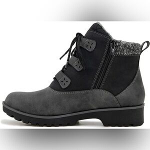 JBU Black and Gray Ankle Booties with Rugged‎ Design